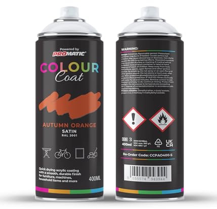 Colour Coat Pro-Matic Autumn Red Orange Satin RAL 2001 Aerosol Spray Paint 400ml (1)