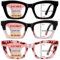 Hubeye 3 Pack Gleitsichtbrille Progressive Multifokus Lesebrille für Damen Cat-eye Anti-Blaulichtbrille Modische Damenbrille Federscharnier Blaulichtfilter Brillen 2.00