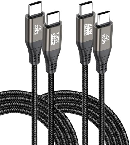 USB C Monitor Display Cable 3FT 2-Pack, USBC Video Cord 4K@60Hz, USB C 3.2 Gen 2X2 Data Cable 20Gbps, 100W Fast Charging USBC Cable for VR,Smartphone,Laptop,iPad, ARZOPA,KYY, Portable Monitor, LG