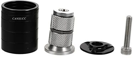iplusmile 4 Sätze Haushaltsersatzwerkzeug Radfahren Schüssel Lagersatz mit Unterlegscheibe Installationstool Abstandshalter für Fahrradgabel Ersatzradzubehör Aluminium Black