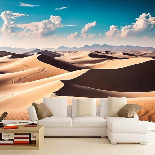 Fototapete Wüste Tapete 450 x 315 cm (WxH) Fototapeten Schlafzimmer Wohnzimmer Moderne 3D Effekt Wandtapete Wüstenlandschaft Vliestapete Wand Dekoration Poster Foto Tapeten q.1215