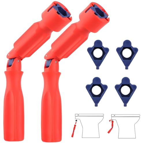 YOFDAL 2 SET Montageschlüssel für Wc-Sitz, Universal WC Sitz Montageschlüssel,10/13/17 mm Reparaturschlüssel für Wc-Sitz,Toilettensitz Montage Ausbau Reparatur Sch-lüssel,Kunststoff,Rot