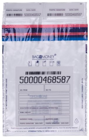 OFFICE PRODUCTS Safebags Sicherheitsbeutel / 50 Stück/transparent/ B5/ 190x260mm/ ausbruchsicher/für den Transport von Bargeld und Wertsachen/einzeln nummeriert