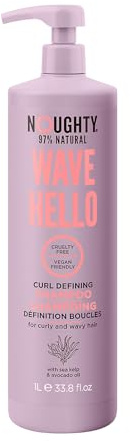 Noughty Wave Hello Curl Defining Shampoo for Curly Hair, 1 Litre | 97% Natural, Curly Hair Shampoo, Moisturises, Defines Natural Curls, Anti-Frizz Control, Boosts Shine