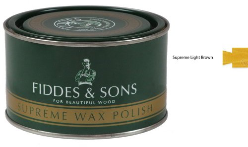 Fiddes Supreme Light Brown Wood Wax Polish/Restorer 400ml