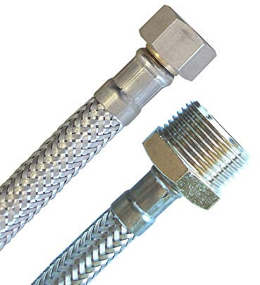 Panzerschlauch 3/8ÜM x 3/4AG (DN8) für Trink- oder Nutzwasser
