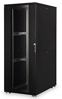 DIGITUS Serverschrank - 19-Zoll Rack 42HE - 80x120 cm - Unique Serie - Traglast 1000 kg - Nutztiefe 1070 mm - Netzwerkschrank - Schwarz