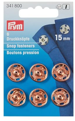 Prym 341800 Annähdruckknopf MS 15 mm roségold, Gold