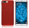 PhoneNatic Case kompatibel mit Huawei Y6 (2018) - Hülle rot gummiert Hard-case Cover