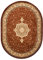 Carpeto Teppich Oval Orientteppich Braun 250 x 350 cm Medaillon Konturenschnitt Muster Iskander Kollektion