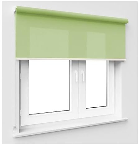 Green Window Roller Blind Choice of 19 Width Sizes, 200cm Drop, 130cm wide (+4.5cm fittings)