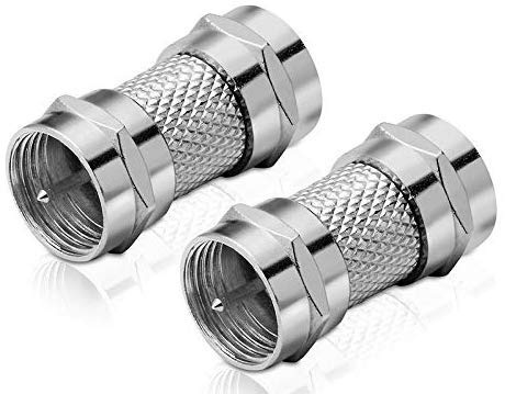 conecto Adapter F-Stecker auf F-Stecker, Doppelstecker oder auch Gender Changer genannt für F-Antennenanschlüsse (2 Stück)