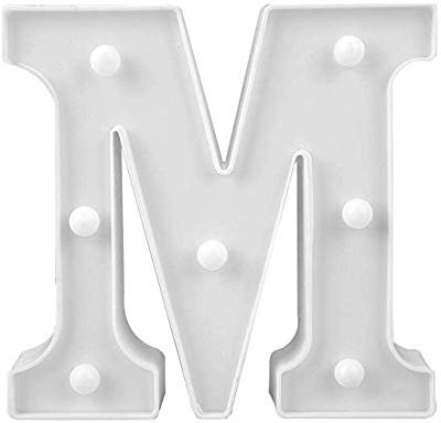 LED Deko Buchstaben - 22 cm A-Z - mit warmen Licht - Lampe beleuchtet Hinstellen Hochzeit Schriftzug Wort Love Home Batterie Lechtdeko Alphabet Ja Liebe Romantisch Wohnzimmer Bar Leuchtbuchstaben (M)