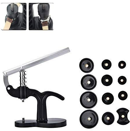 Uhr Presse Maschine mit 12 Formen, Uhrenwerkzeug Zum Drücken, Professionelle Reparatur Tool Kits Ersatzbatterie Uhr Repair Tool