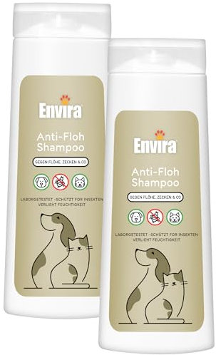 Envira Anti-Parasiten Shampoo für Hunde & Katzen, 2X 400 ml - Katzen- & Hundeshampoo gegen Zecken, Flöhe, Mücken, Juckreiz - Flohshampoo gegen Hundeflöhe