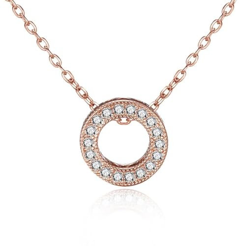 Philip Jones Rose Gold Plated Circle of Life Necklace Created with Zircondia® Crystals