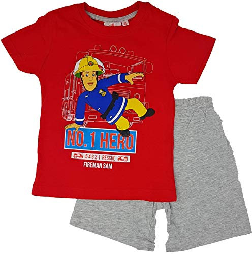 Feuerwerhmann Sam Schlafanzug Pyjama (Rot, 110)