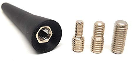 DigitalTech® Universal Kurzantenne Am/FM für Auto Länge 6,5 cm / 2,5 Zoll Adapter Schrauben M4 M5 M6 schwarz