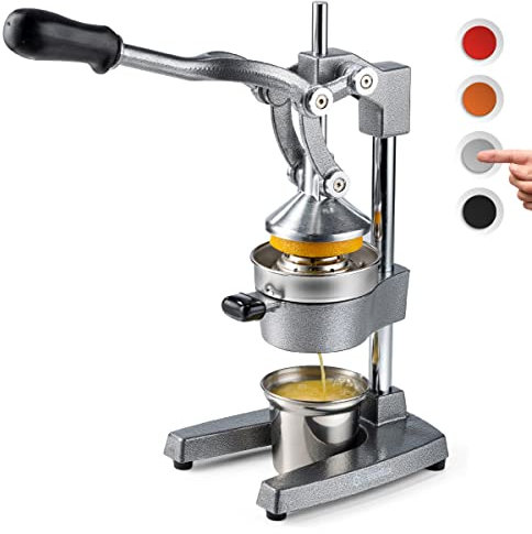 Eurolux - Spremiagrumi in ghisa | Pressa manuale di qualità commerciale | Spremiagrumi per succhi di frutta fresca (Bonus in acciaio inox)