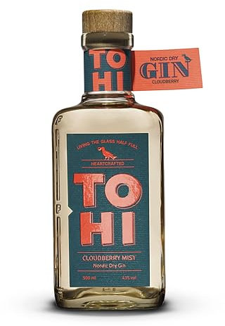 TOHI Nordic Dry Gin Cloudberry | fruchtig, aromatisch, frisch | Moltebeere, Passionsfrucht, Orange | handcrafted small batch Gin aus Estland | 43% | 500 ml