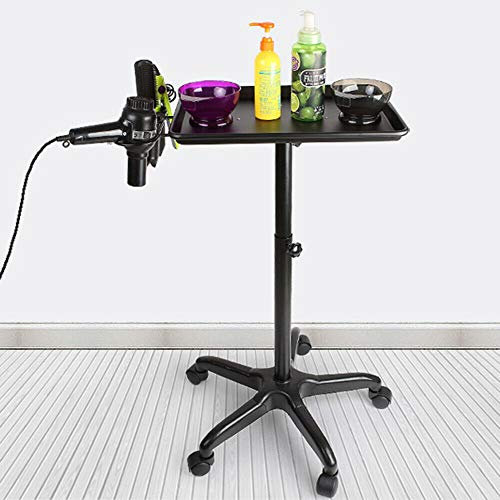 Friseurwagen Bedienungswagen Friseur Trolley Salonhilfe Friseur,Verstellbare Höhe, 45 * 33 cm (schwarz)