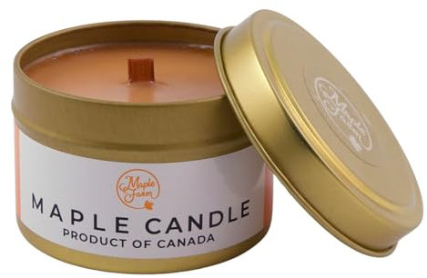 MapleFarm - Ahornsirup-Kerze. Holzdocht. Kerze aus Ahornsirup. Maple syrup travel candle.