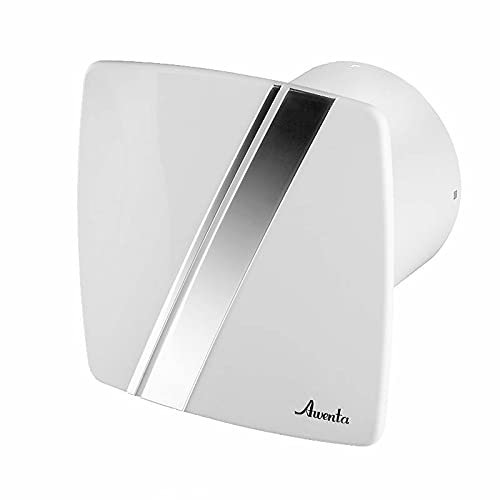 Bathroom Extractor Fan 100mm with White/Chrome Strip Front Panel Ventilator