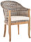 korb.outlet Rattan-Sessel mit Holzbeinen, Sessel aus echtem Rattan - Rattanstuhl Club (Mehrfarbig, mit Polster)