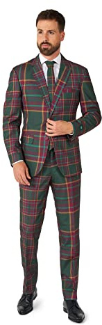 OppoSuits Men’s Christmas Suit – Slim Fit Holidays Suit for Men – Includes Blazer & Pants – Festive Party Outfit