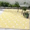 FAB HAB Outdoor-Teppich - wetterfest, farbecht, wendbar - recycelter Premium-Kunststoff - gestreift - Terrasse, Balkon, Garten - Kunststoffteppich Rio - Yellow, 180x270 cm