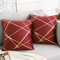 2er Set Samt Kissenbezug 40x40 cm Weinrot Geometrie Bronzieren Dekokissen Kissenhülle Sofakissen Couchkissen Dekorative Kissen Kissenbezüge Outdoor Zierkissen Bezug für Schlafzimmer Sofa Bett