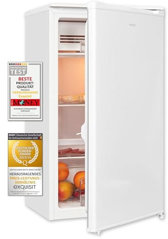 Exquisit Kühlschrank KS116-0-041E weiss | 90 L Volumen | Eisfach | LED | Kühlschrank klein 50cm Breite