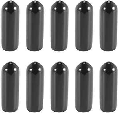 Graootoly 100Pcs Rubber End Caps 4Mm ID PVC Round Tube Cap Cover Screw Thread Protectors Black