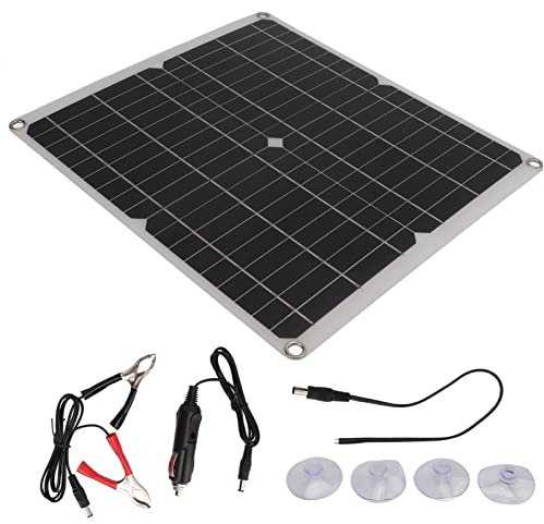 Jadeshay Chargeur Solaire pour Téléphone Portable, Kit De Panneau Solaire Pliable 25 W Kit De Panneau Solaire Monocristallin USB pour Téléphone Portable
