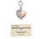 Engelsrufer Set Damen Charm Anhänger Herzflügel Bicolor aus Sterling Silber, Zirkonia, inkl. Armband Herzflügel aus Edelstahl, Größenverstellbar,SET ERC-HEARTWING-BICOR+ERJC-HEARTWING,