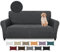 Lydevo Stretch Sofabezug 3 Sitzer Sofa überzug Neu Jacquard Taktiles Upgrade Sofahusse Elastisch Waschbar Sofabezug Mit Armlehnen mit 2 Stücke Kissenbezug,Taktiles Jacquard#Dunkelgrau