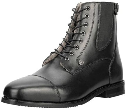 SUEDWIND FOOTWEAR Florentina BZ Lace Merino Stiefelette - Italienisches Rindsleder - Lammfell-Winter-Schuh - Handarbeit - Schwarz 41