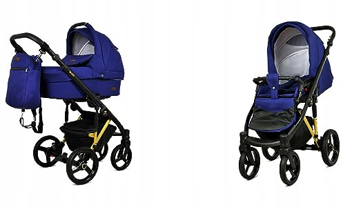 BabyLux® Kinderwagen Set 2 in 1 - UZO - incl. Babywanne, Buggy Sportsitz - Kinderwagenset - Kombikinderwagen mit Wickeltasche, Regenschutz, Moskitonetz, Cupholder usw.