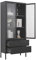 Mein-Regal Vitrine Paris Schrank Schwarz Industrial Style Wohnzimmer Möbel Arbeitszimmer - Metall Vitrinenschrank Schubladen, Türen, Einlegeböden - Mehrzweckschrank LxBxH 80x35x180 cm