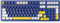 Qisan Tastiera Meccanica Senza Fili/Cablata USB per Gaming - LED Retroilluminazione Ice Blue, Interruttore Brown, 100 Tasti, Layout US (Bianco/Blu Scuro/Giallo Combo)