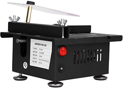 100W Mini Sliding Table Saw Woodworking Table Saw Rail Saw Bench Adjustable Cutting Machine for Hard Wood Aluminium Bar Acrylic (UK Plug 100V‑240V)