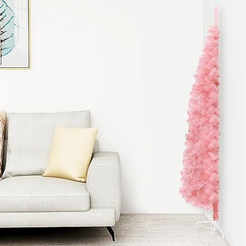 BaraSh Medio árbol de Navidad Artificial con Soporte Rosa 150 cm áRbol Navidad Emergente