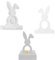 Silikonformen Gießformen Kerzenhalter, DIY Kombination Silikonform Kerzenhalter, Neue Ideen Gießform kerzenhalter, Gipsformen zum Gießen (Einsatz-Rabbit E)