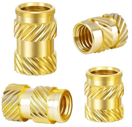 Qrity 50 Stück Gewindeeinsatz, Messing Rändelmuttern, Gewindeeinsatz Einbettmutter Sortiment Kit, für Kunststoffteile für 3D-Drucker Teile, M6 x 12mm x 8mm