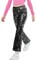 LOLANTA Schlag Pailletten Hose für Mädchen, lässige elastische Schlaghose mit mittlerer Taille, glitzernde Retro-Hose für Kinder zum Tanzen, Schwarz, 6-7 Jahre, 130