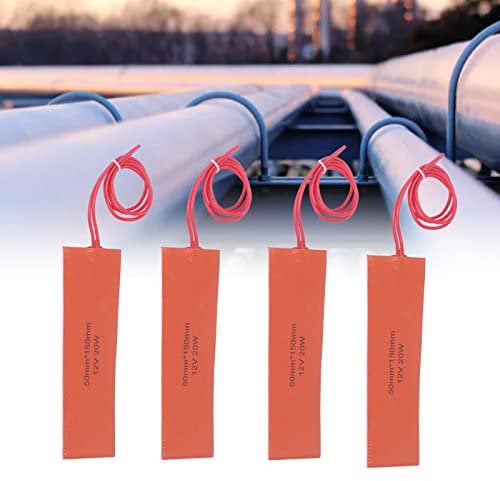 4 Stück Flexibles Silikonkautschuk Heizkissen Silikon Heizdecke 20 W 12 V Heizmatte für Industrieanlagen