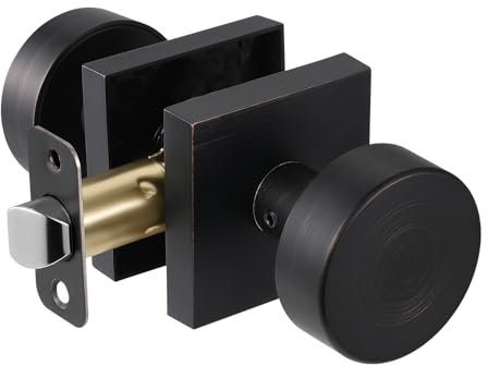 newliplace Pomelli per porte interne in bronzo lucidato ad olio per porte di passaggio per corridoio e armadio, maniglie quadrate per porte di passaggio in bronzo antico