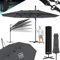 KESSER® Sonnenschirm Doppelsonnenschirm 4,6m x 2,7m | Ampelschirm Abdeckung & Ständer | Kurbelschirm Aluminium wasserabweisend | Neigbar Kippbar 360° Drehbar Anthrazit