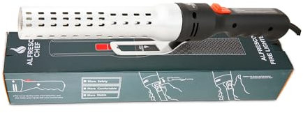 ALFRESCO CHEF PowerFlame 2000W Elektrischer BBQ Kohleanzünder - Schnellfeuerzünder für Grills, Smoker & Feuerstellen - Schnelles Aufheizen, Sicheres Elektrisches Feuerzeug mit eingebautem Gebläse -