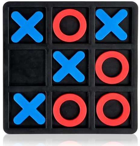 Klassisches Familien-Brettspiel - Tic Tac Toe für Kinder, Kunststoff-Spielbrett 15 X 15 cm